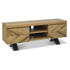 Ellipse Rustic Oak Entertainment Unit by Bentley Designs