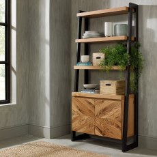Ellipse Rustic Oak Open Display Unit by Bentley Designs