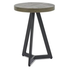 Ellipse Fumed Oak Round Lamp Table by Bentley Designs