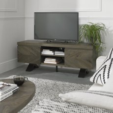 Ellipse Fumed Oak Entertainment Unit by Bentley Designs