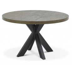 Ellipse Fumed Oak 125cm Round Dining Table by Bentley Designs