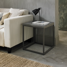 Renzo Zinc & Dark Grey Side Table by Bentley Designs
