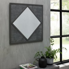 Renzo Zinc & Dark Grey Wall Mirror by Bentley Designs