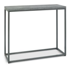 Renzo Zinc & Dark Grey Narrow Console Table by Bentley Designs