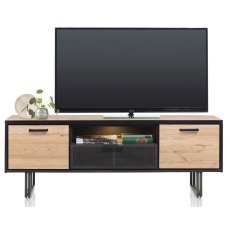 Avalon 180cm Lowboard with 2 Doors, 1 Drawer & 1 Niche (LED Lit) by Habufa