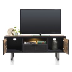 Avalon 150cm Lowboard with 2 Doors, 1 Drawer & 1 Niche (LED Lit) by Habufa