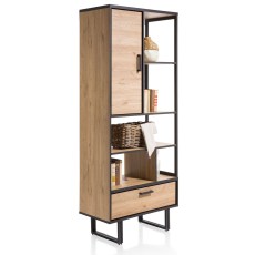 Avalon Bookcase with 1 Door, 1 Drawer & 5 Niches by Habufa Avalon Bookcase with 1 Door, 1 Drawer & 5 Niches by Habufa