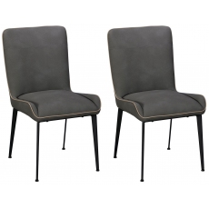 Pair of Elaine Dining Chairs (Grey PU)