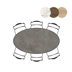 Masura 180 x 100cm Ellipse Dining Table by Habufa