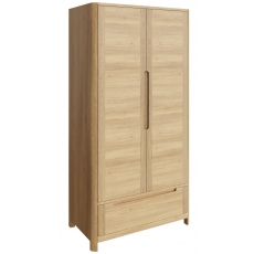 Luna 2 Door Wardrobe (with Hanging and 1 Drawer) by TCH