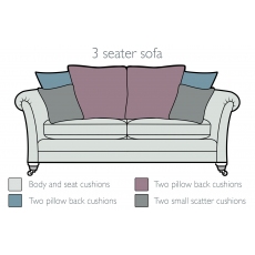 Lowry 3 Seater Pillow Back Sofa by Alstons