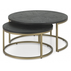 Chevron Peppercorn Ash Nest of Coffee Tables by Bentley Designs