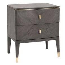 Leotta 2 Drawer Bedside Chest (Ebony) by Vida Living