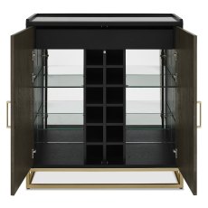 Athens Fumed Oak Drinks Cabinet by Bentley Designs