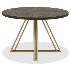 Athens Fumed Oak 125cm (4 Seater) Circular Dining Table by Bentley Designs