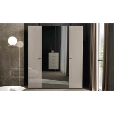 Claire 4 Door Wardrobe (2 Pearl Doors + 2 Mirror Doors) by ALF Italia