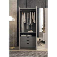 Claire 4 Door Wardrobe (2 Pearl Doors + 2 Mirror Doors) by ALF Italia