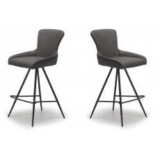 Pair of Maria Counter Stools (Dark Grey Faux Leather) by Kesterport