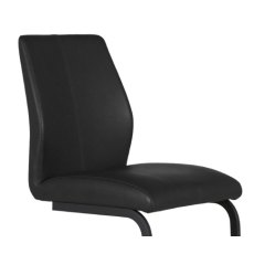 Pair of Vista Counter Stools (Black Faux Leather)