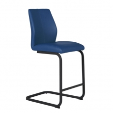 Pair of Vista Counter Stools (Blue Faux Leather)