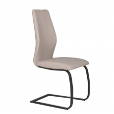 Pair of Vista Dining Chairs (Taupe Faux Leather)
