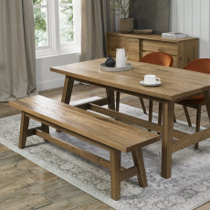 Regent Rustic Oak Small Bench by Bentley Designs