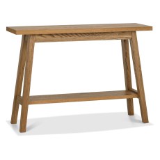 Regent Rustic Oak Console Table with Shelf by Bentley Designs