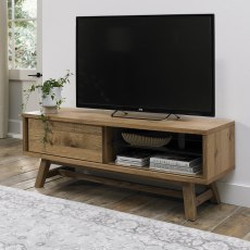 Regent Rustic Oak Entertainment Unit by Bentley Designs