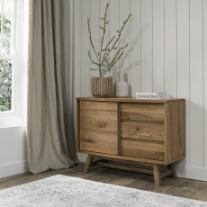 Regent Rustic Oak Narrow Sideboard by Bentley Designs