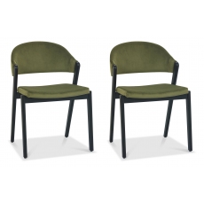 Pair of Regent Peppercorn Dining Chairs (Cedar Velvet) by Bentley Designs