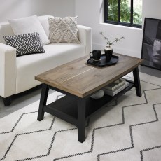 Regent Weathered Oak & Peppercorn Coffee Table by Bentley Designs