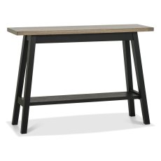 Regent Weathered Oak & Peppercorn Console Table with Shelf by Bentley Designs