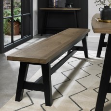 Regent Weathered Oak & Peppercorn Large Bench by Bentley Designs