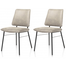 Pair of Fausto Dining Chairs (Pebble) by Habufa