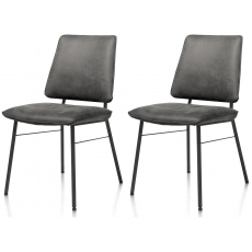 Pair of Fausto Dining Chairs (Off Black) by Habufa