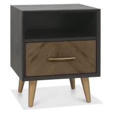 Sienna Fumed Oak & Peppercorn 1 Drawer Nightstand by Bentley Designs