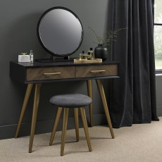Sienna Fumed Oak & Peppercorn Gold Dressing Table by Bentley Designs