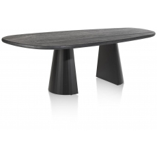 Arawood 240 x 120cm Teardrop Dining Table (Black) by Habufa