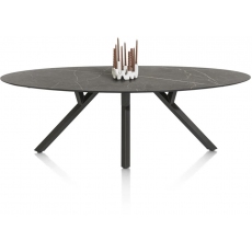Minato 240 x 110cm Oval Dining Table (Onyx Finish) by Habufa