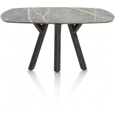 Minato 150 x 105cm Oval Dining Table (Light Grey Finish) by Habufa
