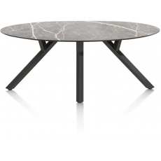 Minato 210 x 105cm Ellipse Dining Table (Light Grey Finish) by Habufa