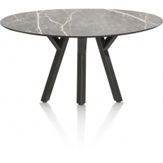 Minato 180 x 100cm Ellipse Dining Table (Light Grey Finish) by Habufa