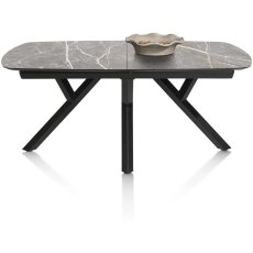 Minato 180-240 x 100cm Extending Oval Dining Table (Light Grey Finish) by Habufa