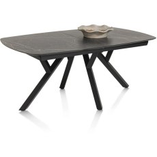 Minato 180-240 x 100cm Extending Oval Dining Table (Onyx Finish) by Habufa