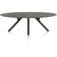 Minato 240 x 110cm Ellipse Dining Table (Onyx Finish) by Habufa