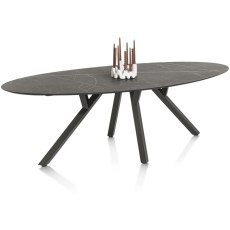Minato 240 x 110cm Ellipse Dining Table (Onyx Finish) by Habufa
