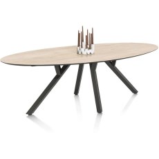 Minato 240 x 110cm Oval Dining Table (Light Natural Oak Finish) by Habufa