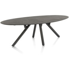 Minato 240 x 110cm Oval Dining Table (Onyx Finish) by Habufa