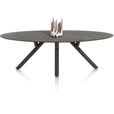 Minato 240 x 110cm Oval Dining Table (Onyx Finish) by Habufa