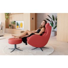 Lenny XXL Swivel & Rocking Chair and Stool Set by Fama